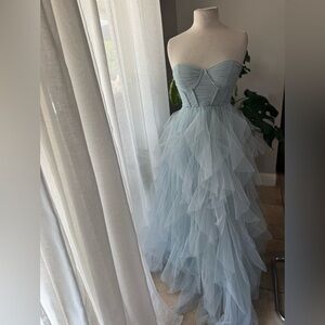 Lindsey Bustier Windsor Ruffle Tulle Ball‎ gown Prom Elegant Strapless Dress